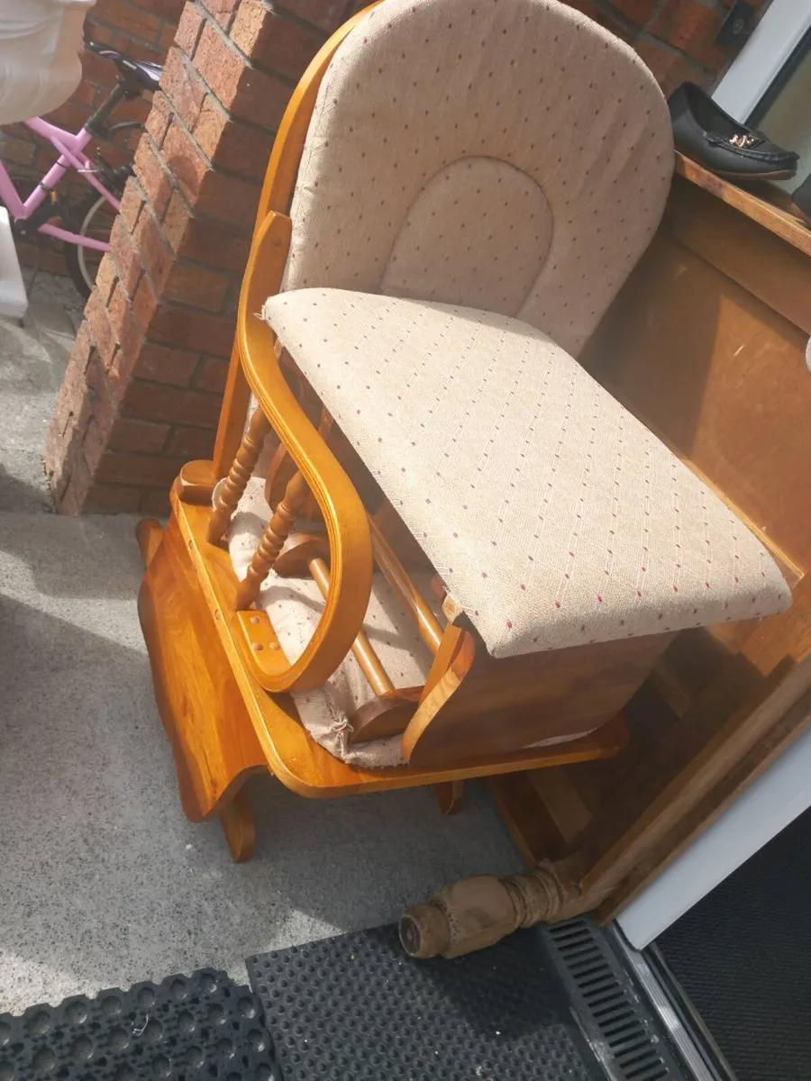 Rocking chair and matching rocking foot stool - Image 1