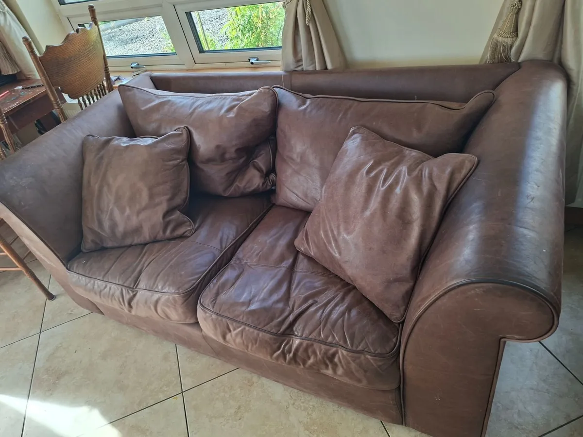 Leather couch x2 - Image 1