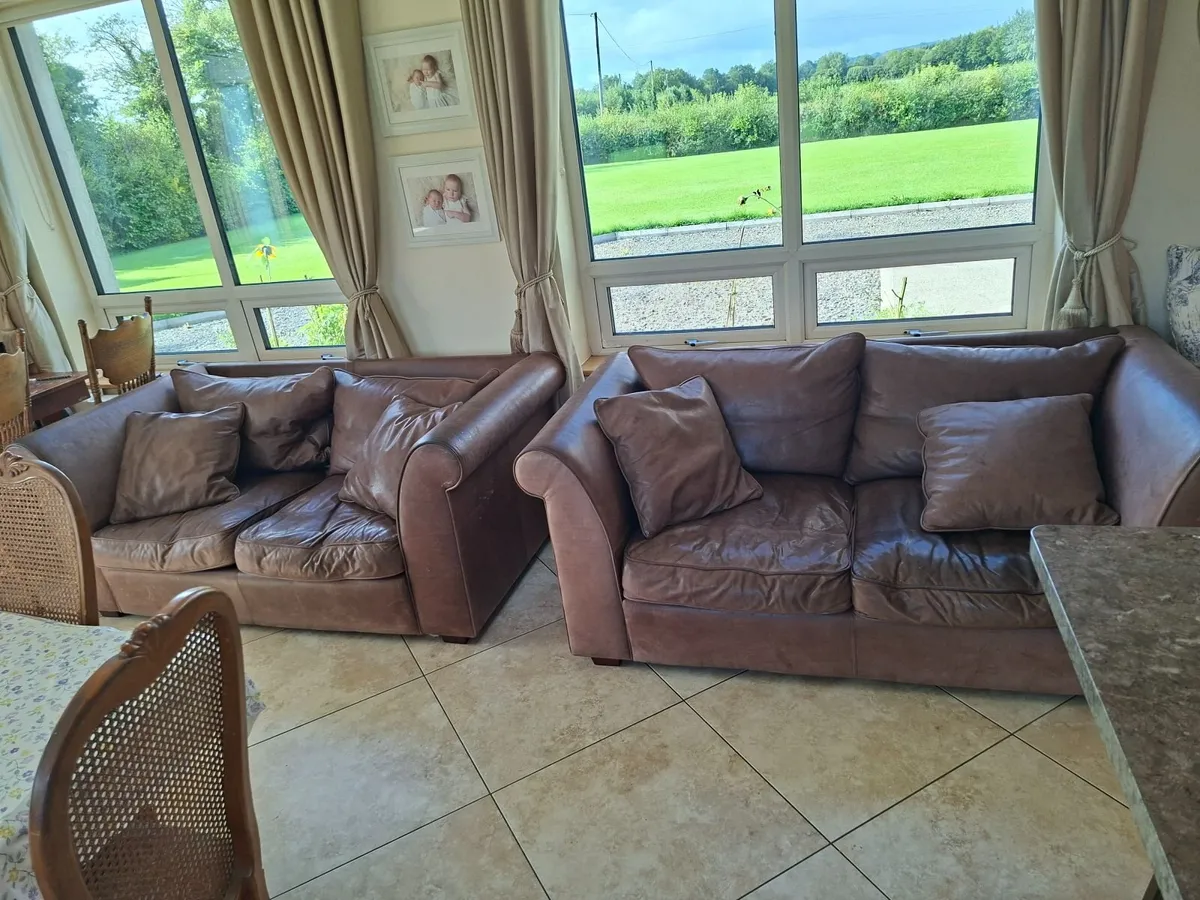 Leather couch x2 - Image 2