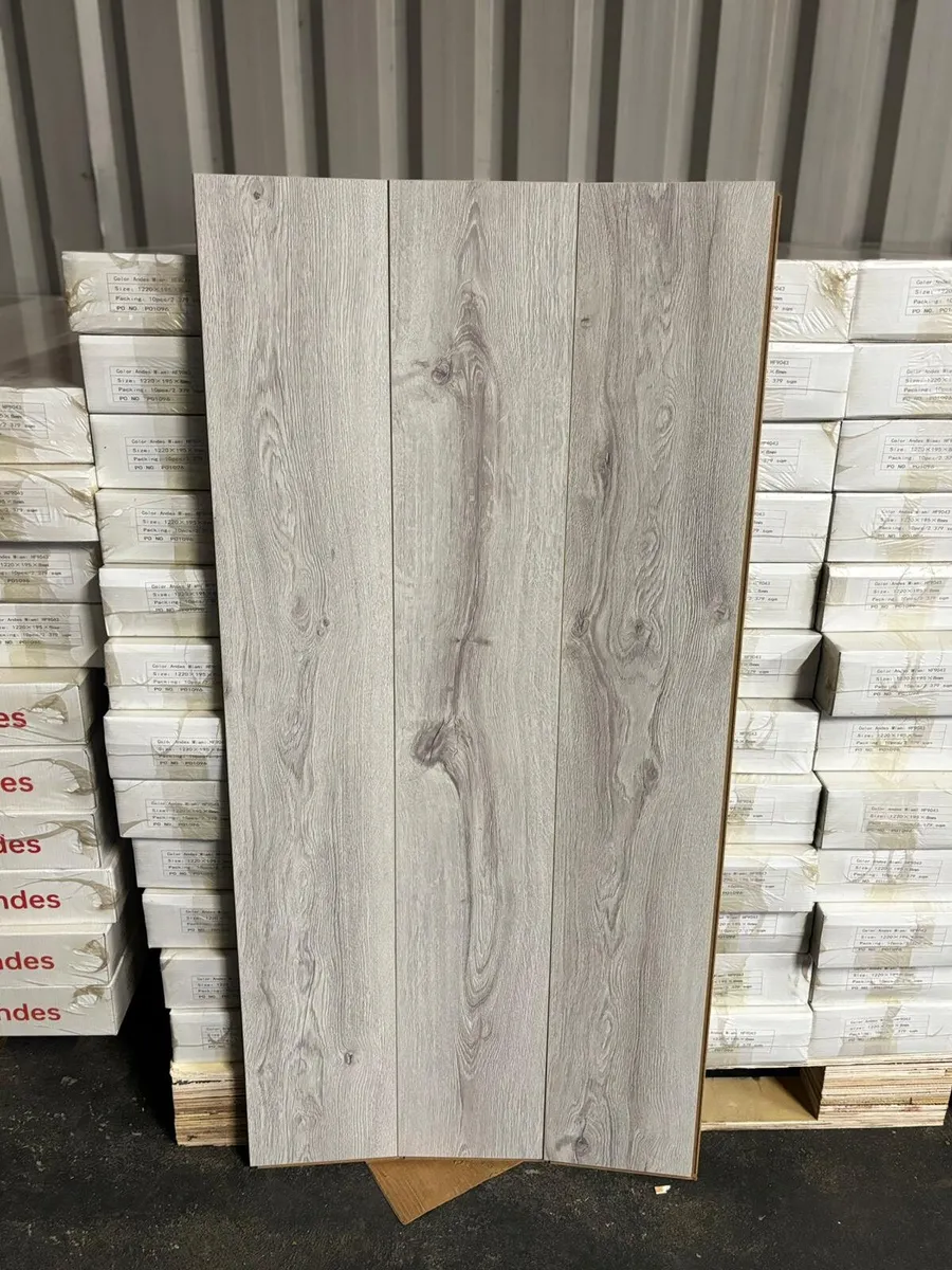 Miami Grey 8mm Laminated Flooring Free Delivery - Image 1