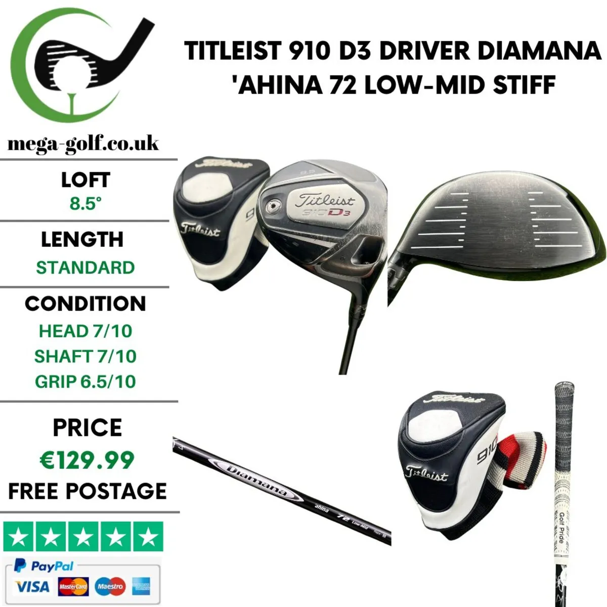 Titleist 910 D3 Driver / 8.5° / Stiff - Image 1