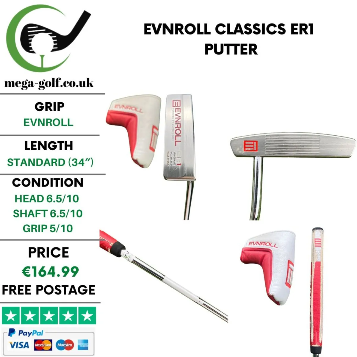 Evnroll Classics ER1 Putter / 34'' - Image 1