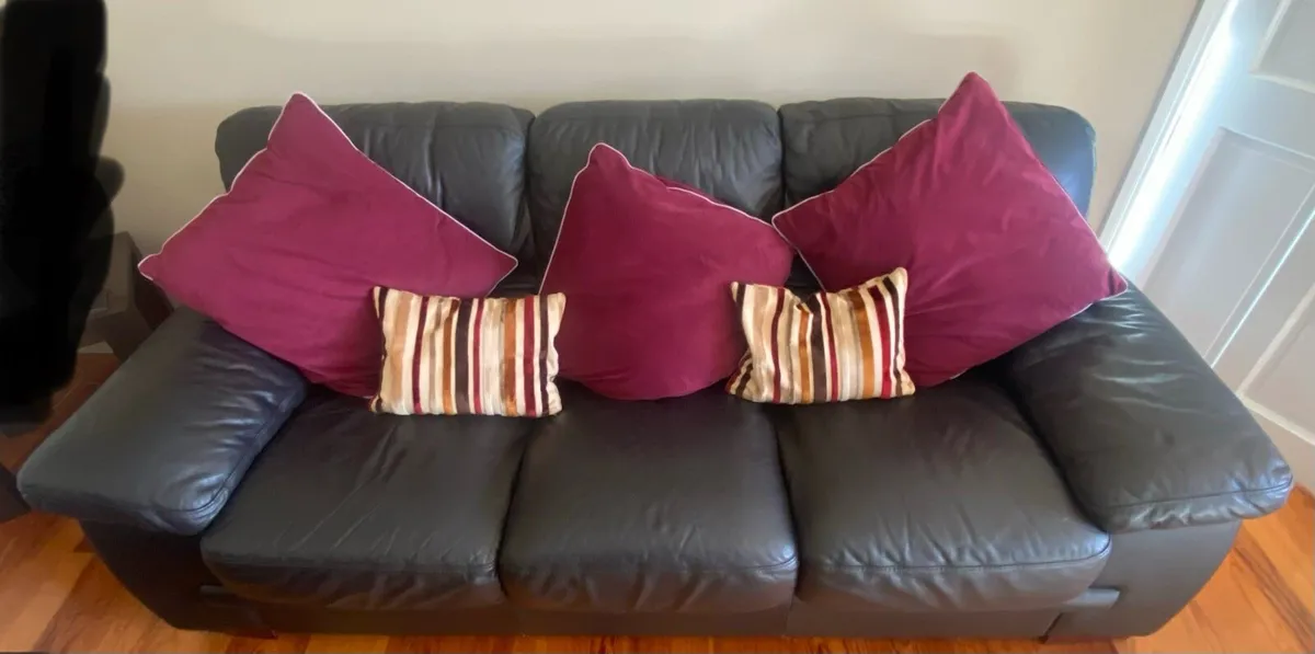 Italian Leather Couch - Image 1