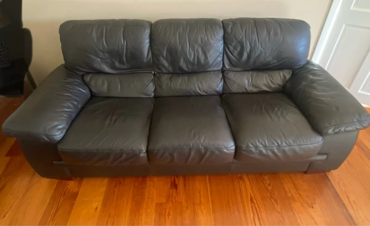 Italian Leather Couch - Image 3