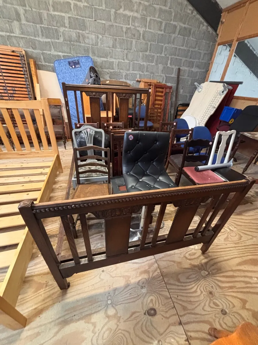 Antique Edwardian 4.6 double bed frame - Image 1