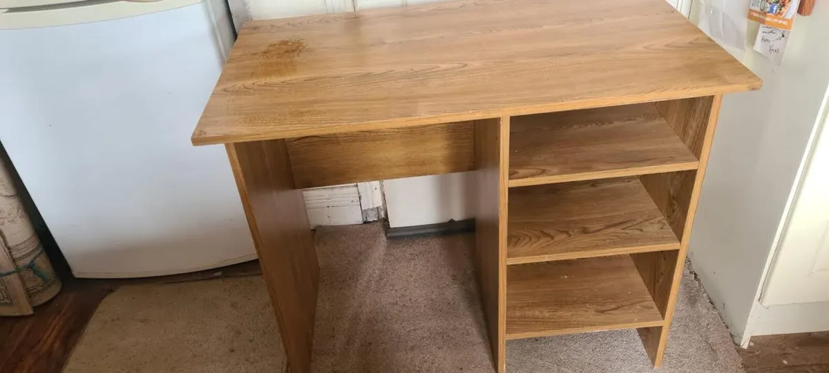 Work Desk with side shelves delivery locally inclu