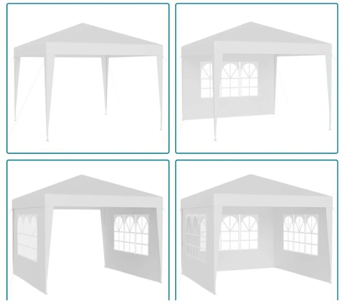 Waterproof 3x3m Gazebo with 4 Side Walls - Image 3