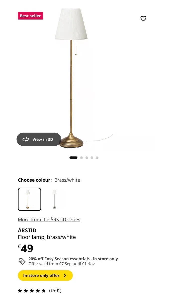 IKEA ÅRSTID Floor Lamp-Dublín 15 - Image 1