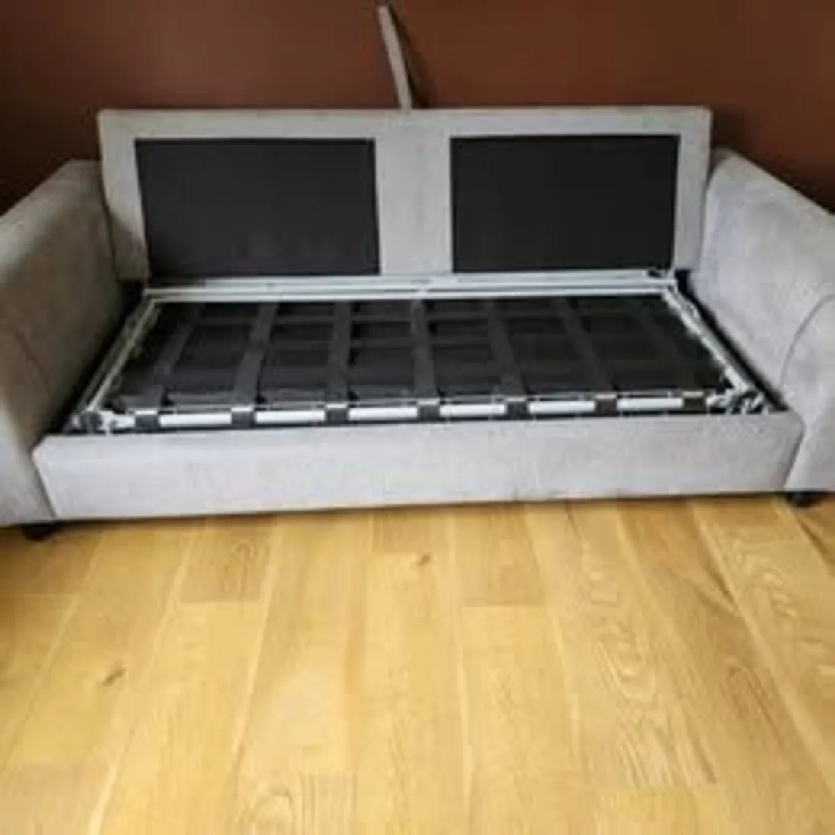 SOFA BED - soft grey fabric. Excellent condtion. - Image 3