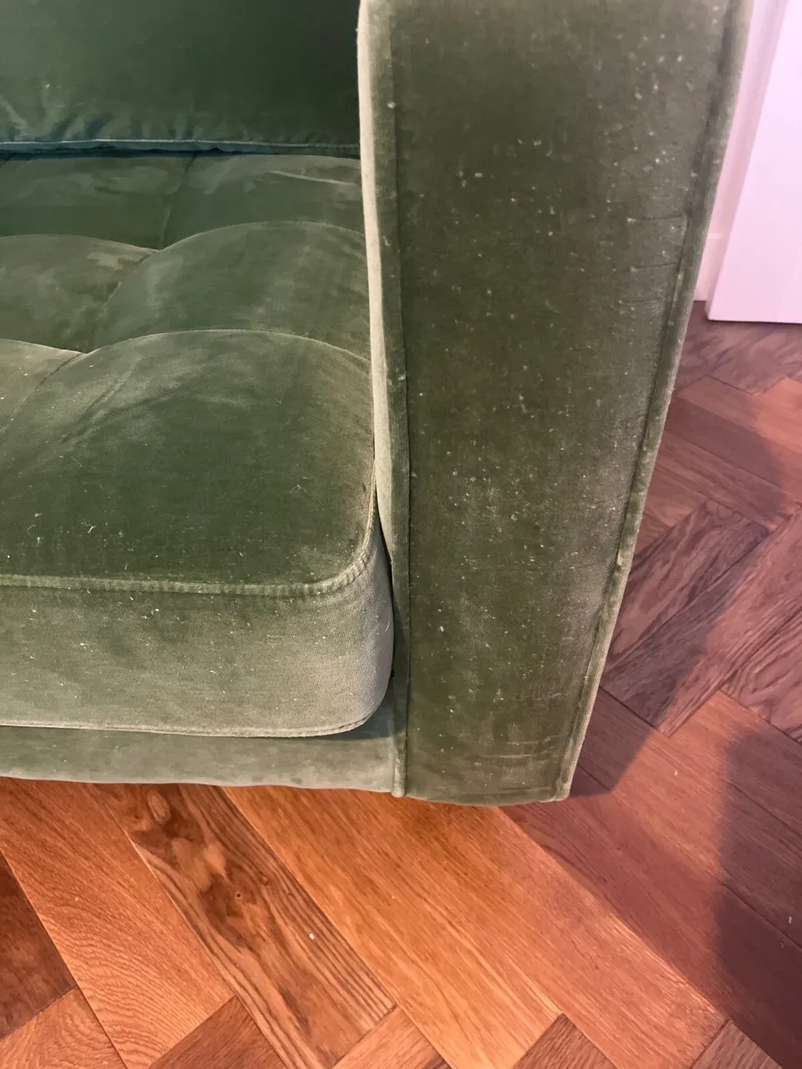 Green Velvet Sofa - Image 3