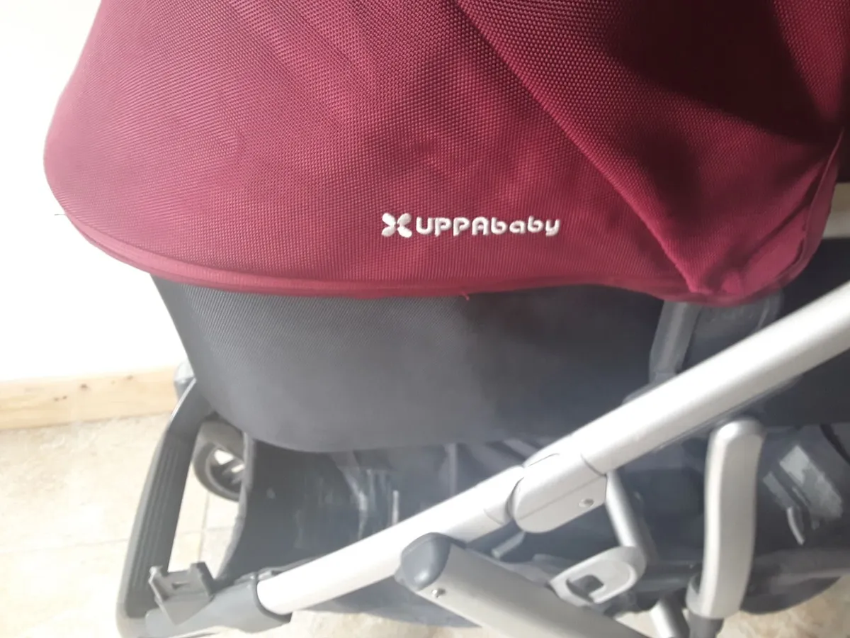 New condition black burgundy color upp ababy pram - Image 1