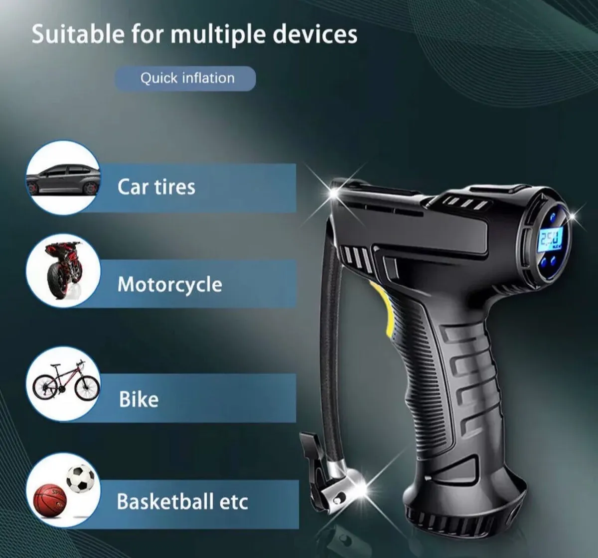 NEW Cordless Digital Air Compressor Tyre Inflator - Image 4