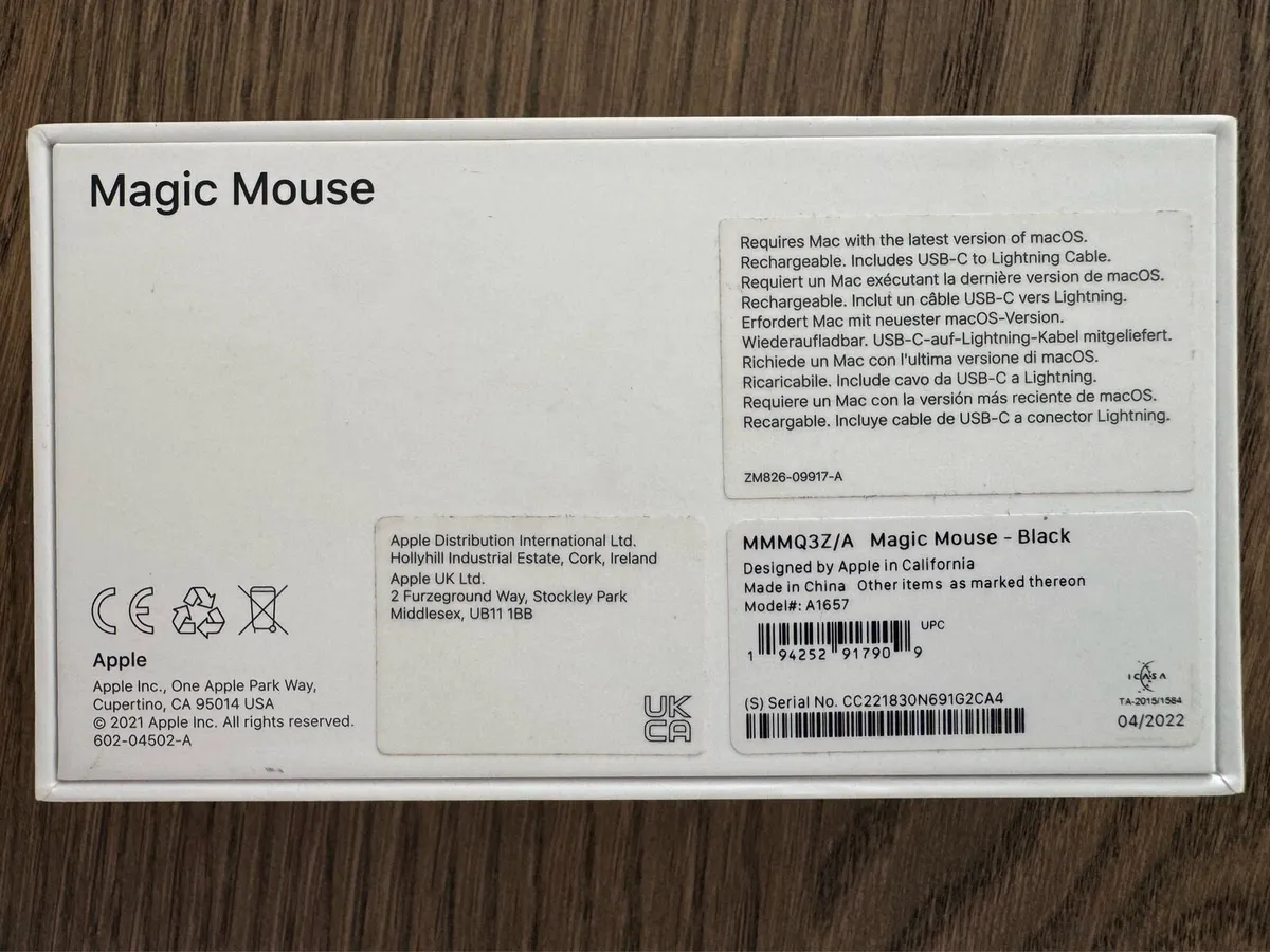 Apple magic mouse black MMMQ3Z/A A1657 - Image 2