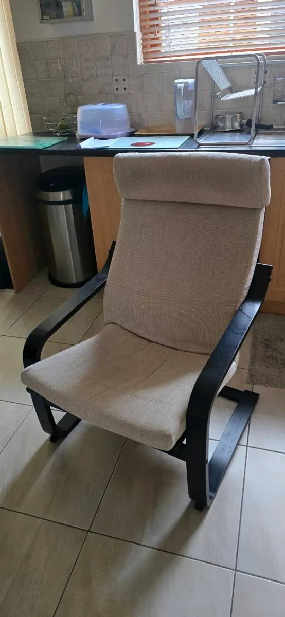 IKEA POANG CHAIR WITH FOOT STOOL - Image 2