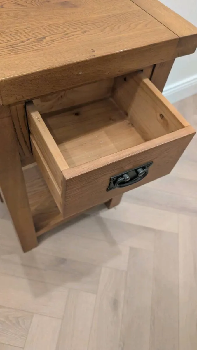 Oak Console Table – 1 Drawer & Lower Shelf - Image 2