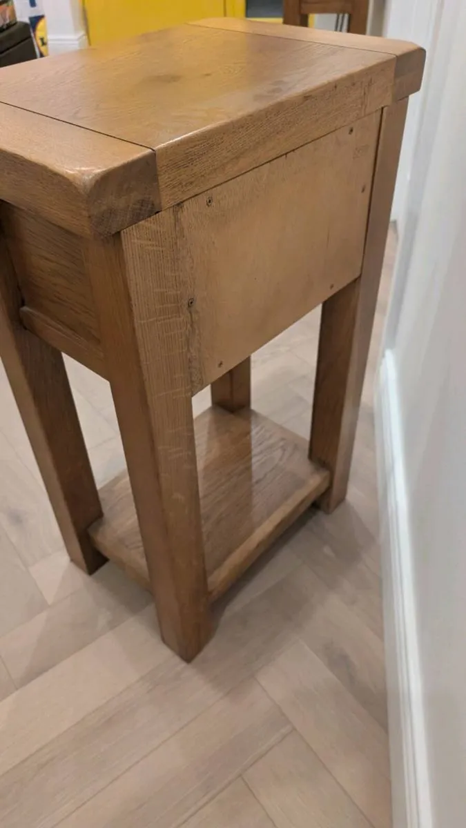 Oak Console Table – 1 Drawer & Lower Shelf - Image 3