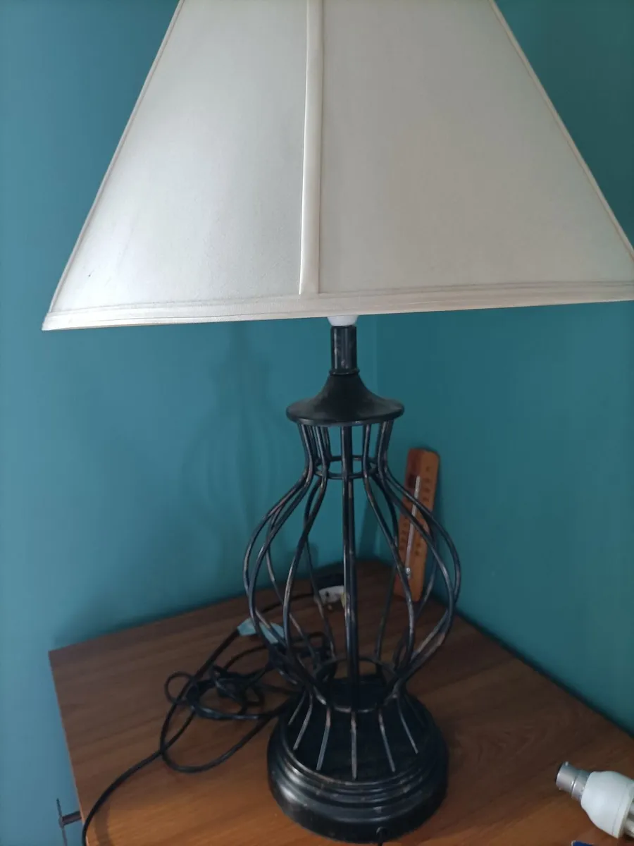 Rare Vintage Open-Cage Iron Table Lamp - Image 1