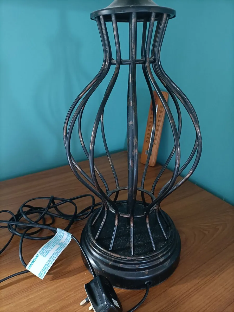 Rare Vintage Open-Cage Iron Table Lamp - Image 2