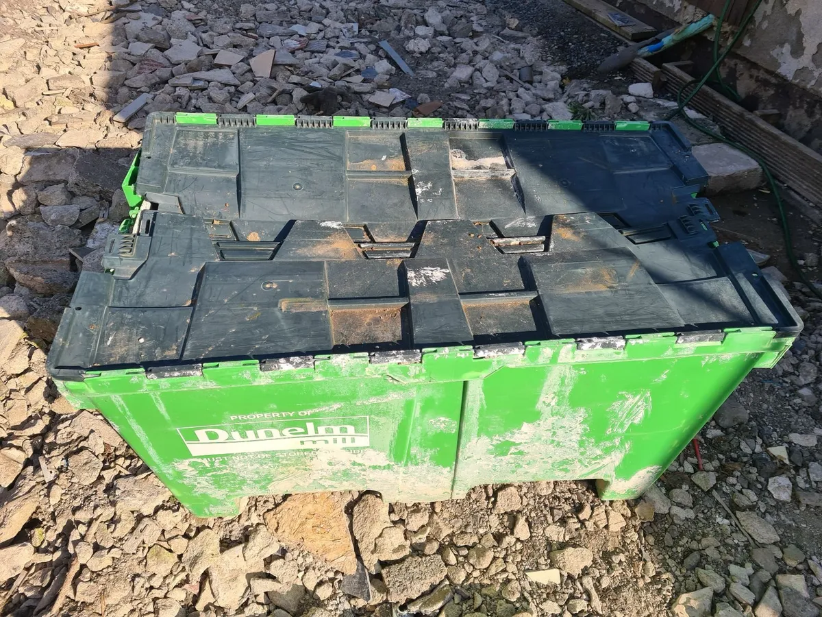 Large robust storage bins used for mixing plaster - Image 4