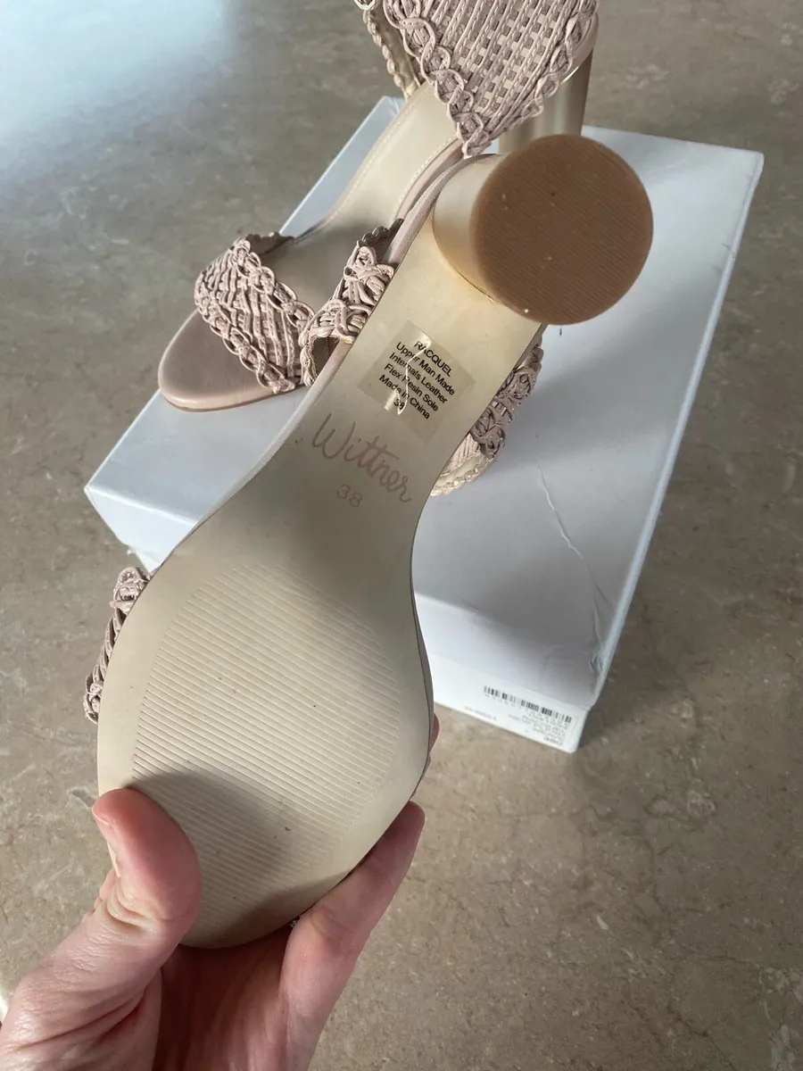 Wittner Nude Block Heel Sandals - EU38 / UK5 - Image 3