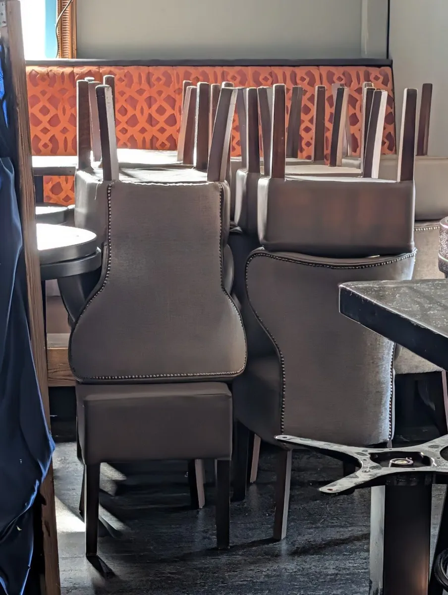 18 Upholstered Restaurant Dining Chairs - Grey - Image 3