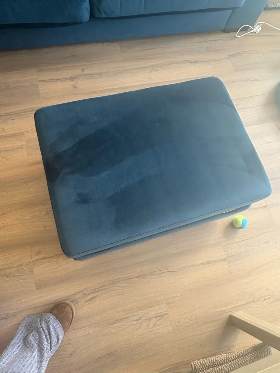 Couch and Footstool Dark Blue DFS - Image 1