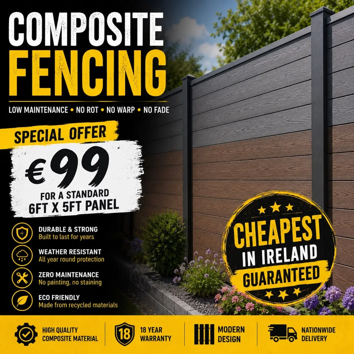 Composite PVC fencing - Image 1