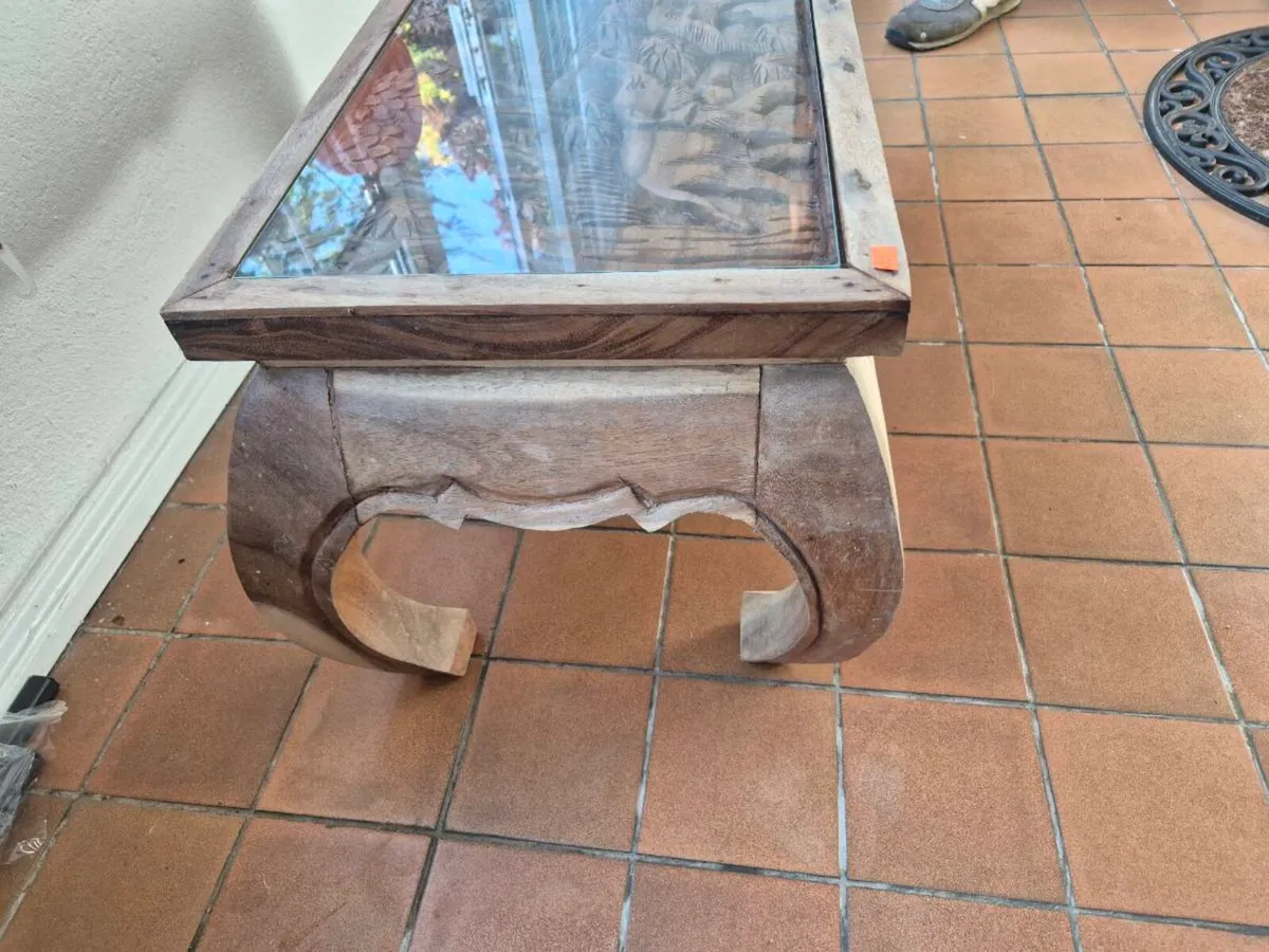 Hand carved Thai coffee table - Image 4