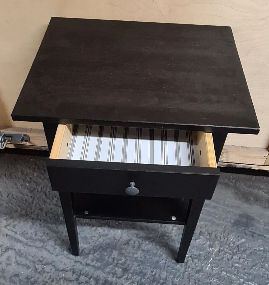 Black Nightstand / Bedside Table with Drawer - Image 3