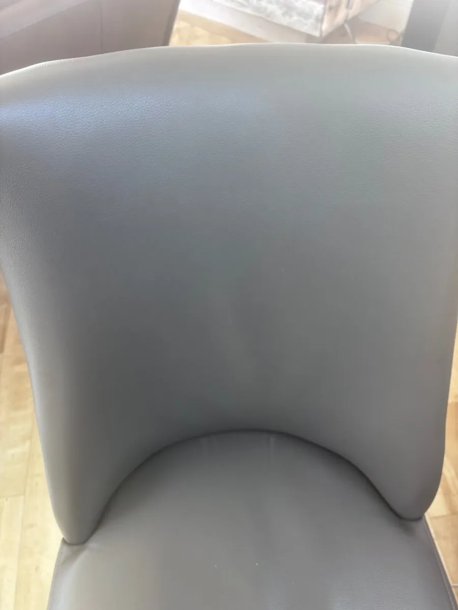 Millie Dining Chair Faux Leather x 8 in Grey - Image 4