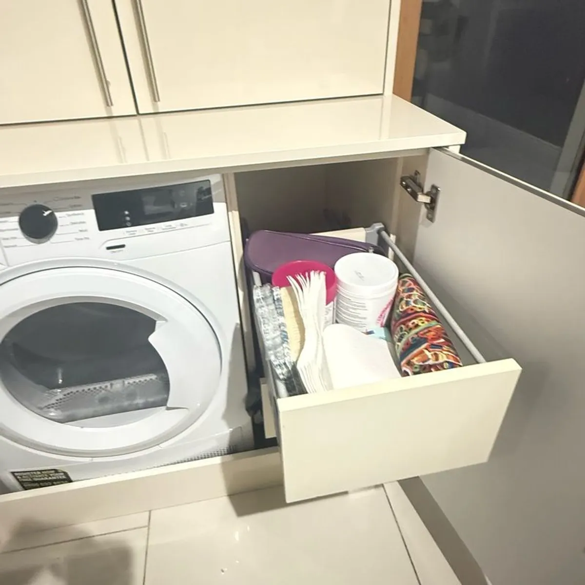 Freestanding High-Gloss Utility or Larder Press and Tumble Dryer Storage - Image 4