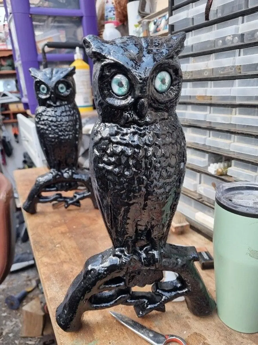 Vintage Owl adirons - Image 2