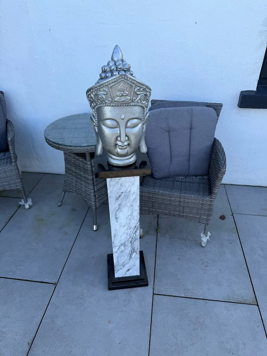 Marble effect display pedestal stand&buddhla - Image 2