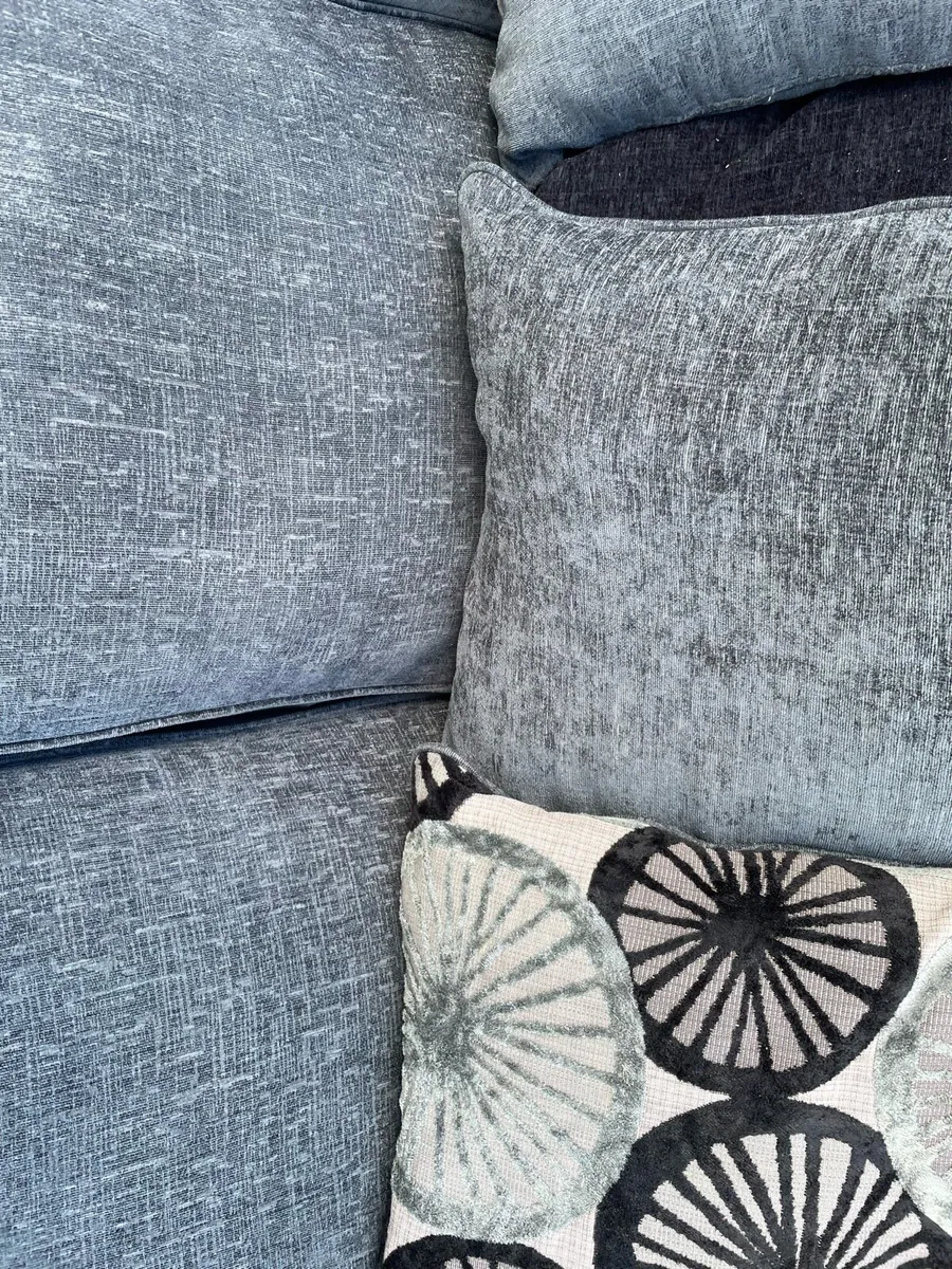 Dfs grey corner sofa with matching footstool - Image 3