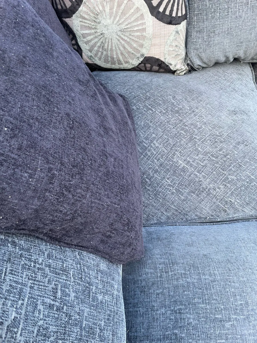 Dfs grey corner sofa with matching footstool - Image 4
