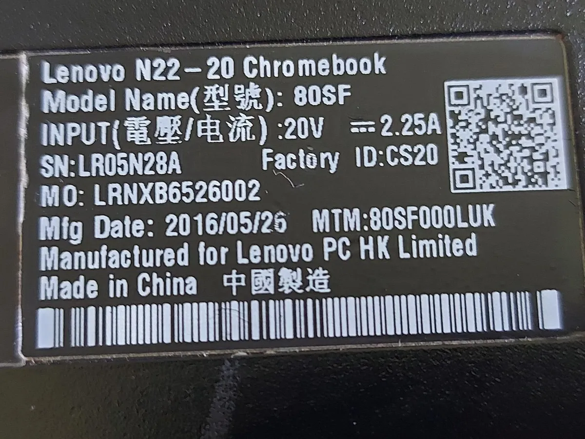 Lenovo Chromebook, Model N22-20 - Image 3