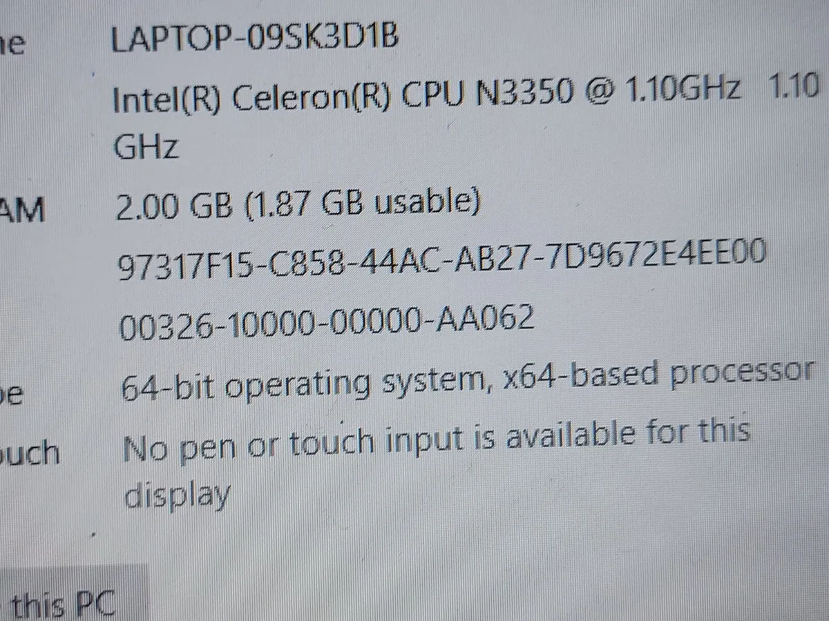 Asus Notebook Laptop, Model E203N, 2 GB Ram, 32GB - Image 4