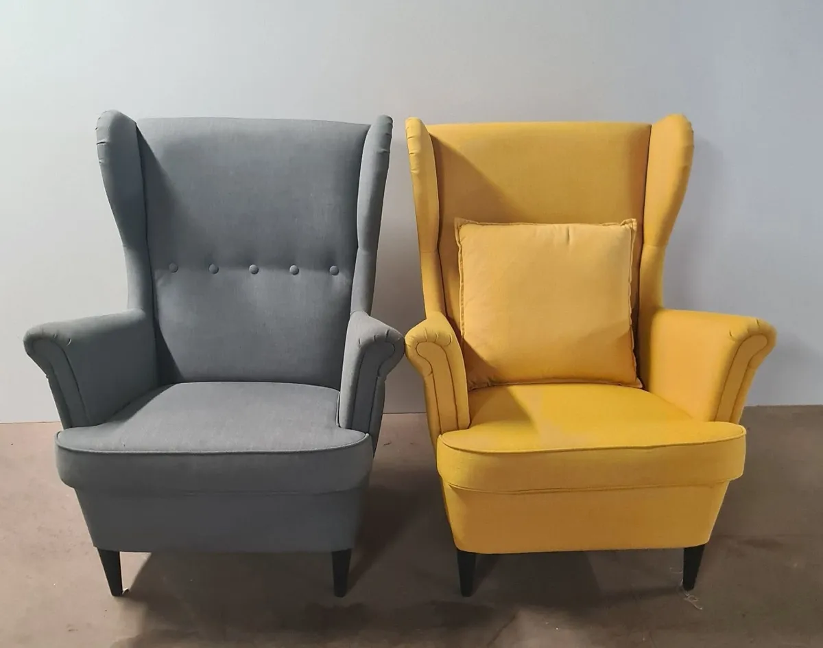 Matching Pair of Wingback Armchairs - Image 2