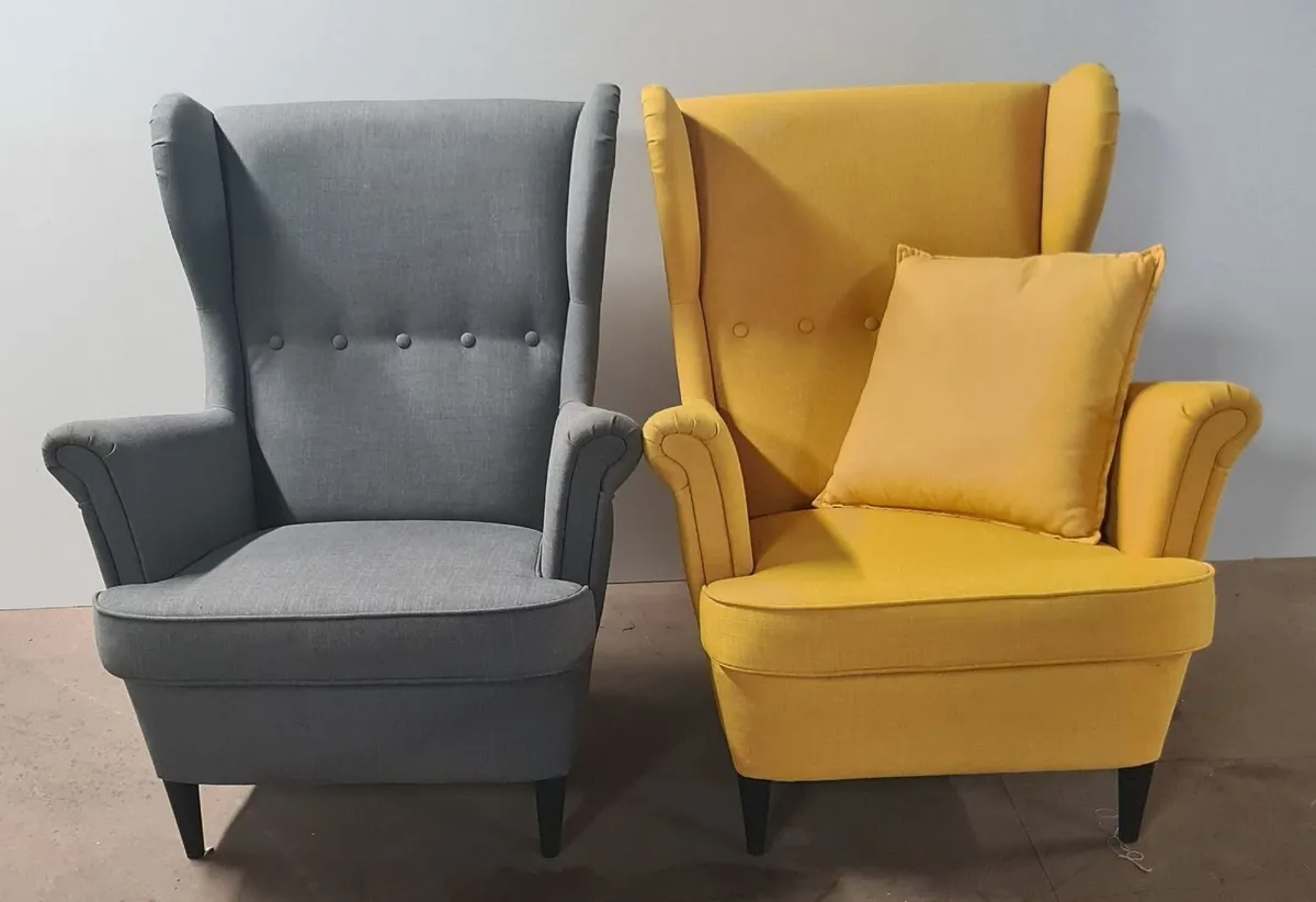 Matching Pair of Wingback Armchairs - Image 1