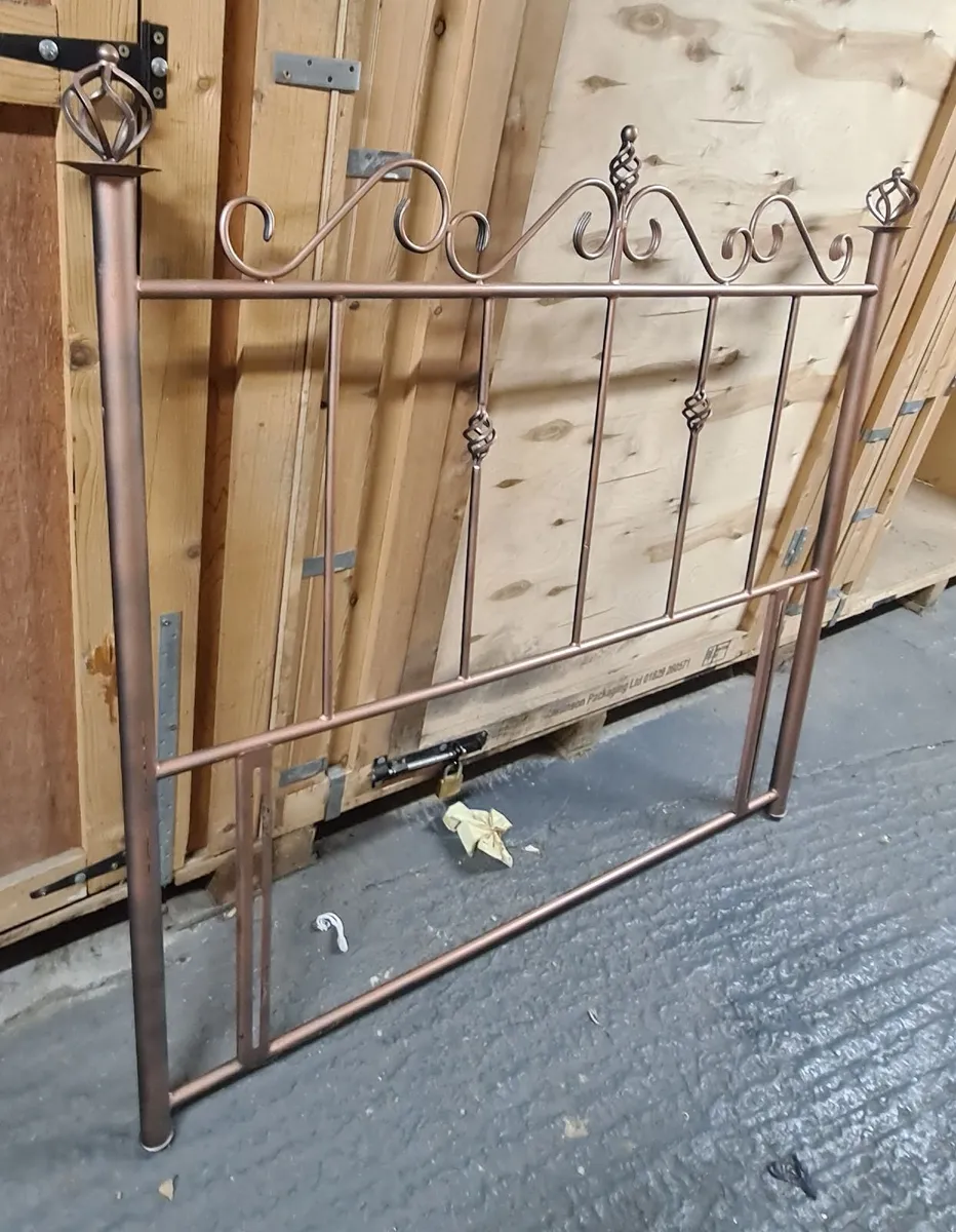 Metal Bed Headboard with Wrought Iron Details - Image 2