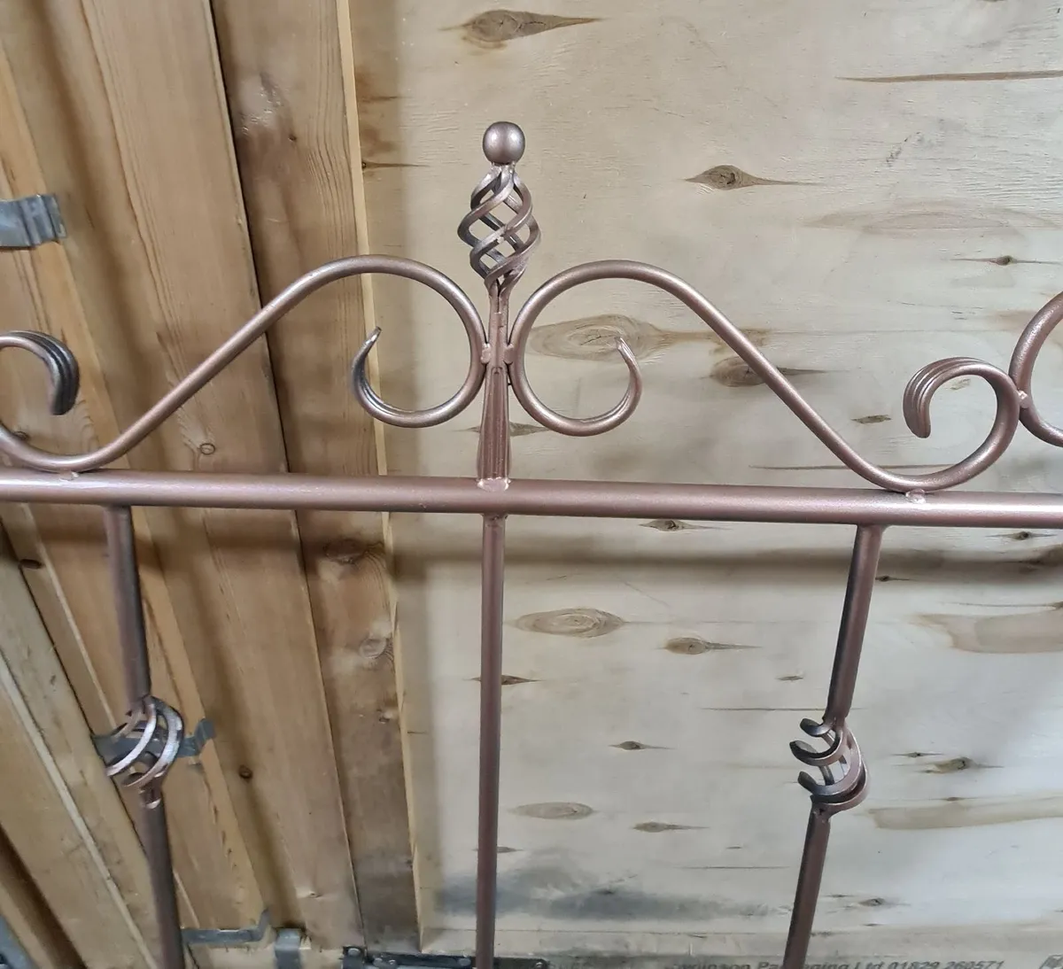 Metal Bed Headboard with Wrought Iron Details - Image 4
