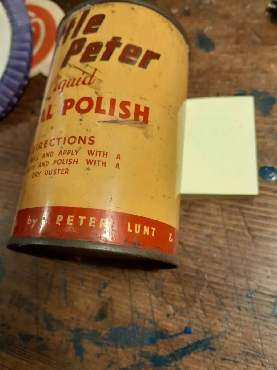 Vintage little peter metal Polish tin - Image 3