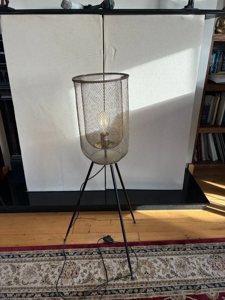 pair of azure mesh floor standing lamps - Image 2