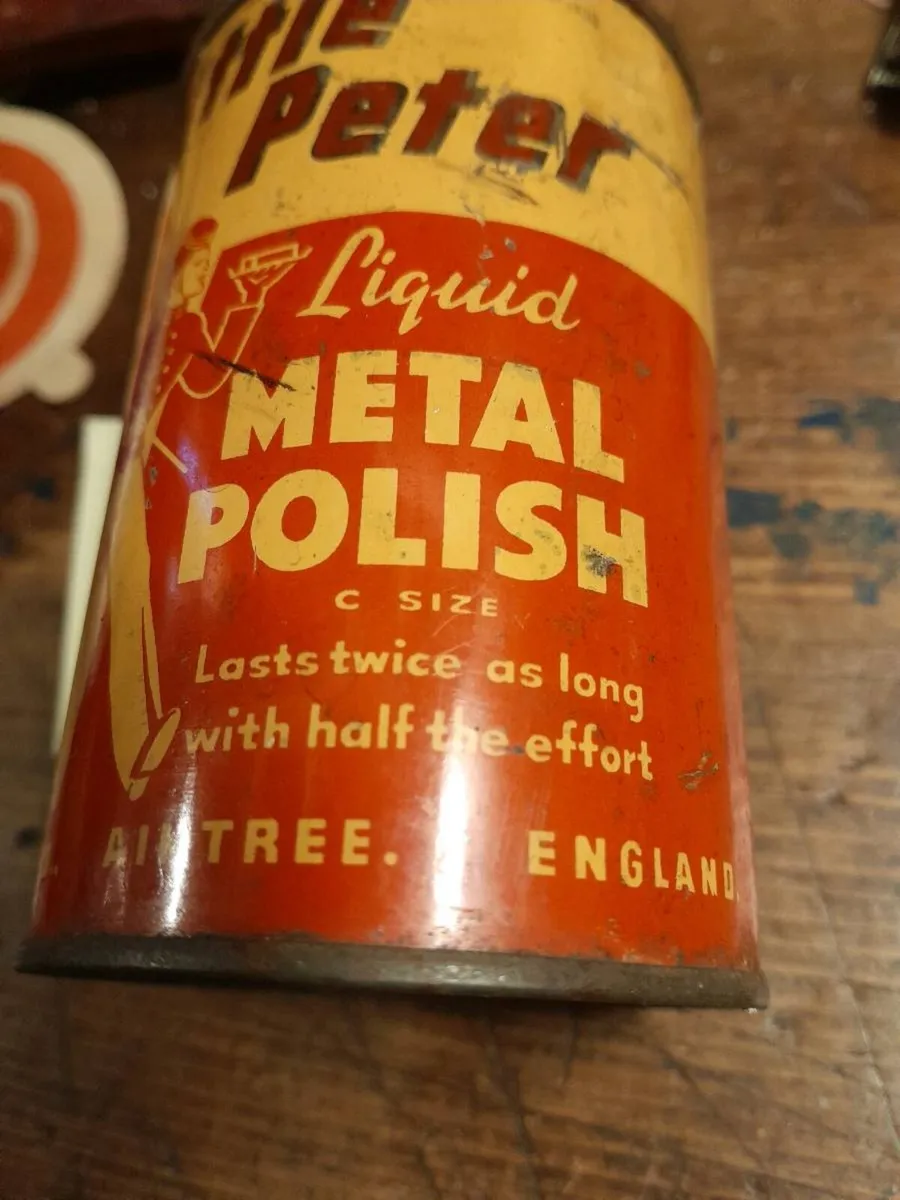 Vintage little peter metal Polish tin - Image 4