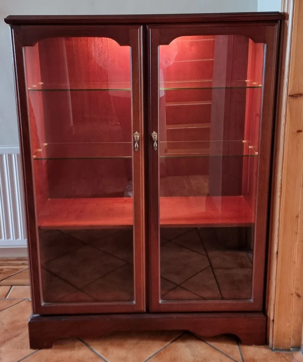 Mahogany hall stand and display cabinet - Image 1