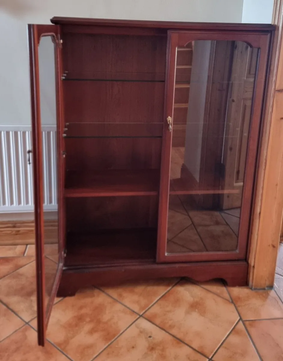 Mahogany hall stand and display cabinet - Image 2