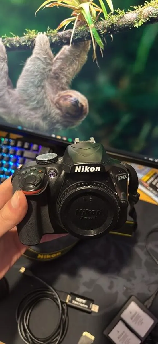 Nikon D3400 DSLR Camera + 18-55mm & 50mm Lenses + 3 Batteries - Image 1