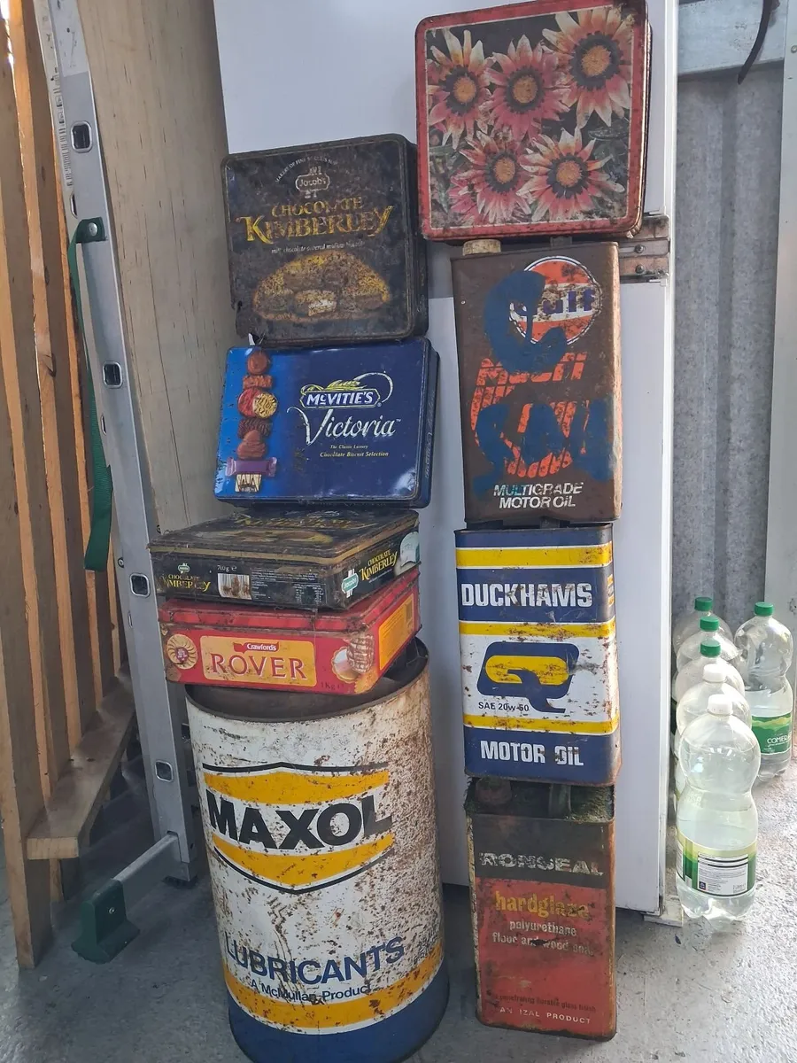 Vintage Oil Tins & Biscuit Tins. - Image 1