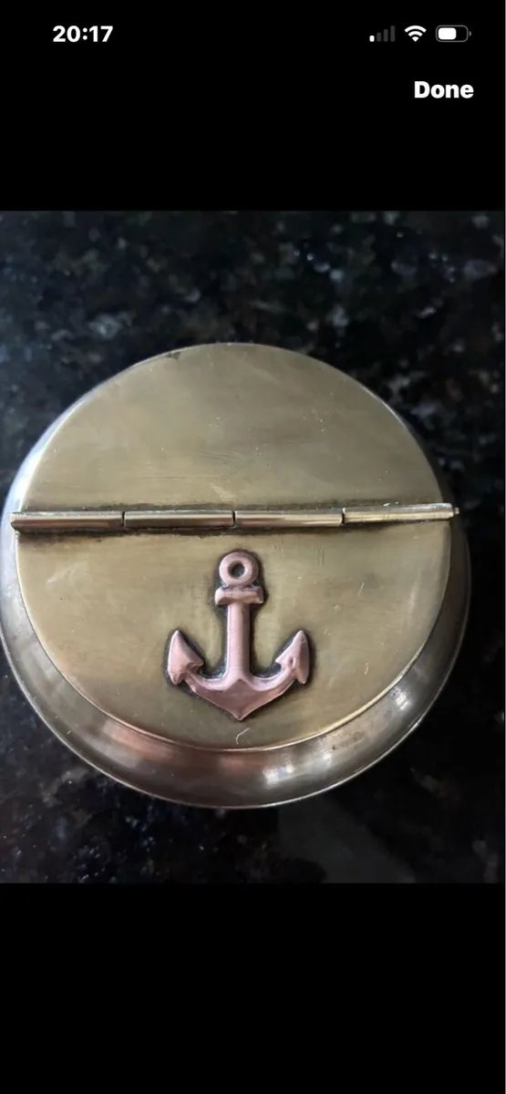 Nautical Themed Brass Ashtray - Image 1