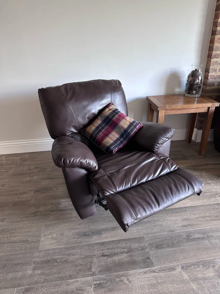 Leather Recliner, Armchair, Footrest - Image 4